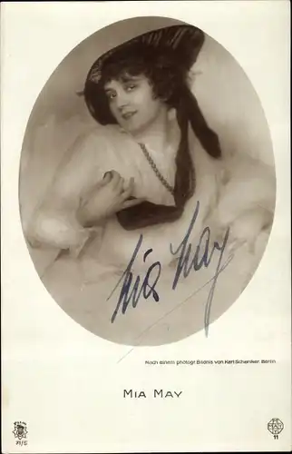 Ak Schauspielerin Mia May, Portrait, Autogramm