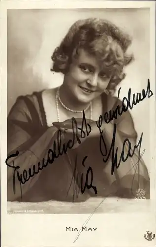 Ak Schauspielerin Mia May, Portrait, Autogramm