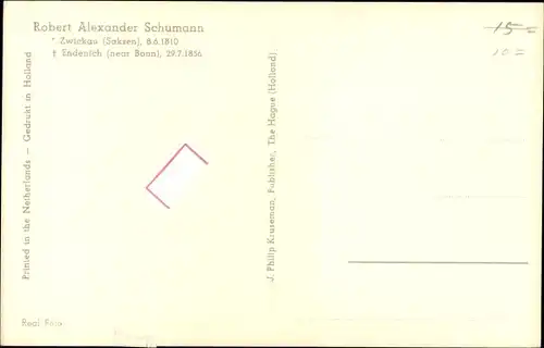 Ak Komponist Robert Schumann, Portrait