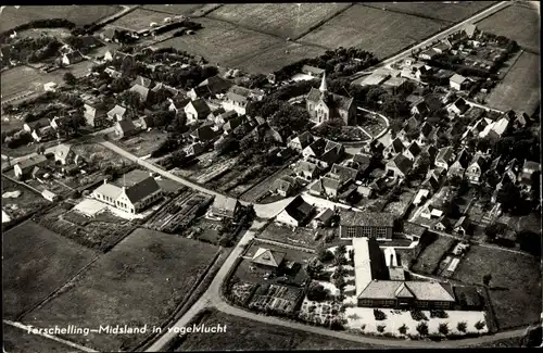 Ak Terschelling Friesland Niederlande, Midland in vogelvlucht