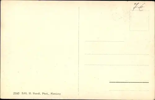Ak Lens Kanton Wallis Schweiz, Dorfansicht