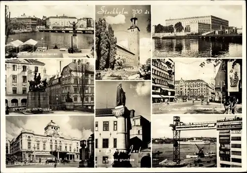 Ak Stockholm Schweden, Strömparterren, Kungl. Slottet, Stadshuset, Kungl. Dramatiska Teatern