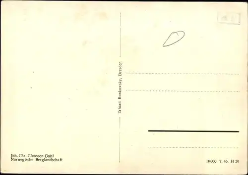 Künstler Ak Joh. Chr. Claussen Dahl, Norwegen, Norwegische Berglandschaft