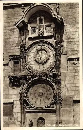 Ak Praha Prag Tschechien, Altstädter Rathaus, Uhr