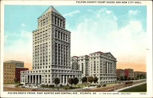 Ak Atlanta Georgia USA, Fulton County Court und New City Hall