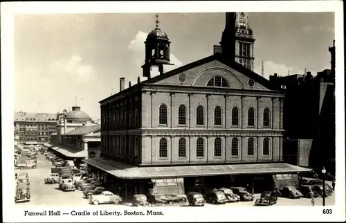 Ak Boston Massachusetts USA, Faneuil Hall, Wiege der Freiheit