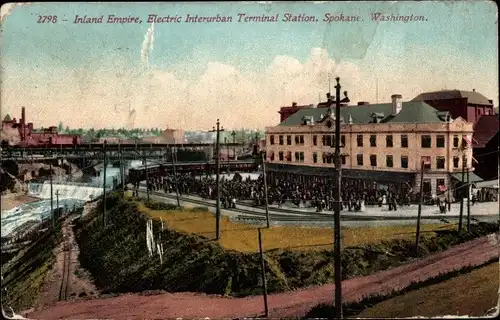 Ak Spokane Washington USA, Inland Empire, Electric Interurban Terminal Station