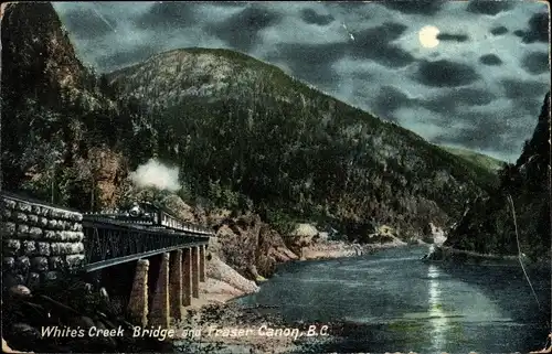 Ak British Columbia, White's Creek Bridge und Fraser Canon