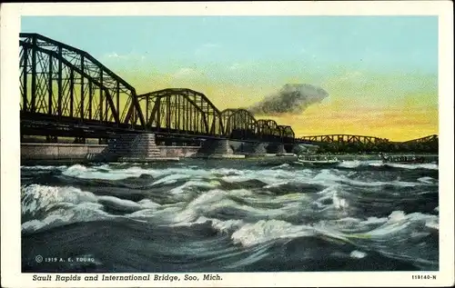 Ak Michigan USA, Sault Rapids und International Bridge