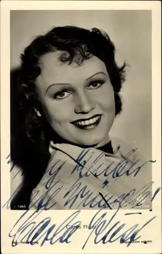 Ak Schauspielerin Carla Rust, Portrait, Autogramm