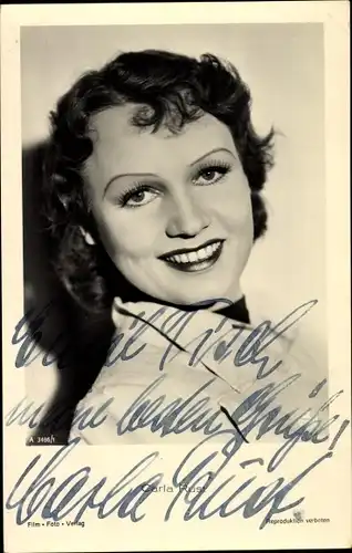 Ak Schauspielerin Carla Rust, Portrait, Autogramm