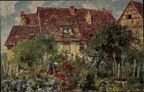 Künstler Ak Thamm, Adolf, Schwäbischer Bauerngarten
