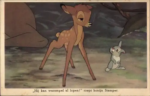 Künstler Ak Walt Disney, Bambi, Klopfer