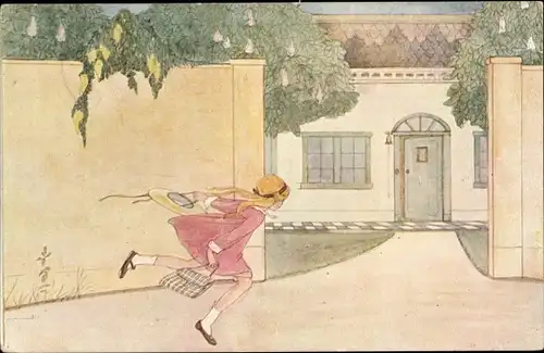 Künstler Ak Cramer, Rie, Lentebloemen, Langslaapstertje