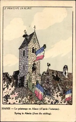 Künstler Ak Hansi Jean Jacques Waltz, Frühling im Elsass