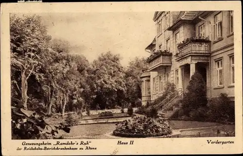 Ak Gremsmühlen Malente in Ostholstein, Genesungsheim Ramdohr's Ruh, Haus II, Vordergarten