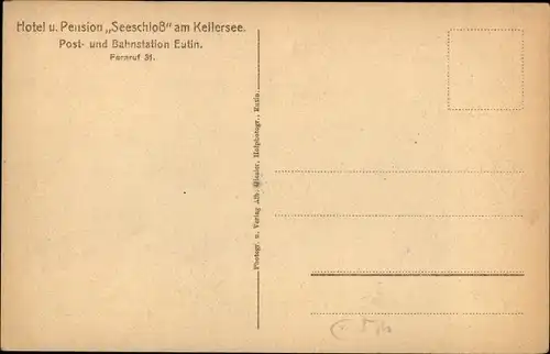 Ak Eutin in Ostholstein, Hotel und Pension Seeschloss am Kellersee