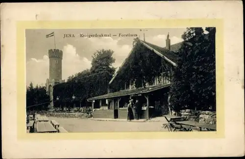 Ak Jena in Thüringen, Kriegerdenkmal, Forsthaus