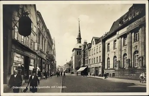 Ak Oldenburg im Großherzogtum Oldenburg, Langestraße, Lappan, Deutsche Nationalbank