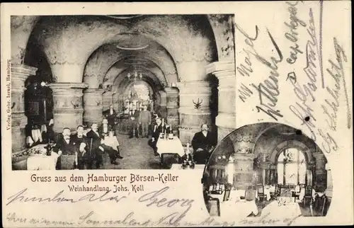 Ak Hamburg, Hamburger Börsen-Keller, Innenansicht