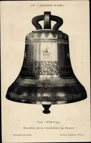Ak Rouen Seine Maritime, Jeanne d'Arc, Kathedrale Bourdon von Rouen