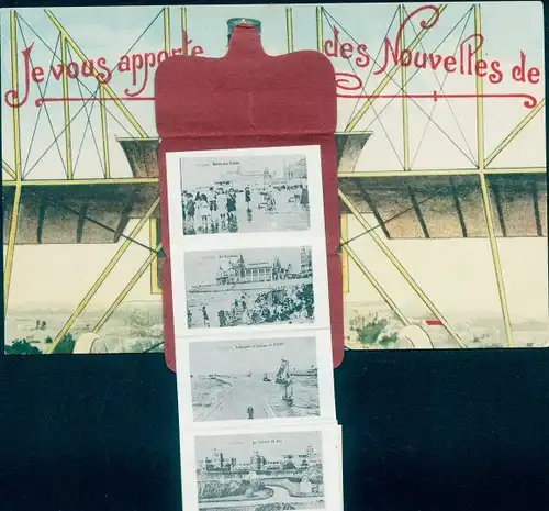 Leporello Ak Oostende Ostende Westflandern, Strand, Stadtansichten