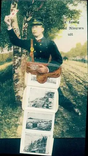 Leporello Ak Blankenberghe Blankenberge Westflandern, Postbote, Stadtansichten