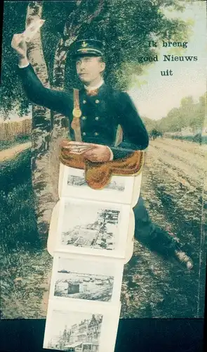 Leporello Ak Blankenberghe Blankenberge Westflandern, Postbote, Stadtansichten