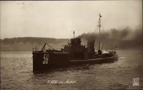 Ak Deutsches Kriegsschiff, V 156 in Fahrt, Kaiserliche Marine