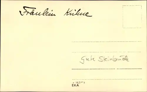 Foto Ak Schauspielerin ? Grete Steinbrück, Portrait, Autogramm