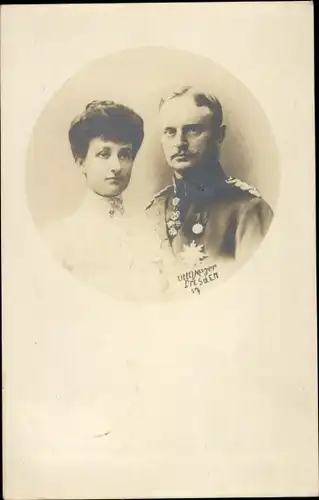 Ak Prinz und Prinzessin Johann Georg von Sachsen, Maria Immaculata von Bourbon Sizilien