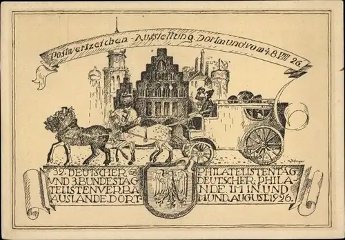 Ganzsachen Ak Dortmund im Ruhrgebiet, Postwertzeichenausstellung 1926