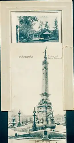 Leporello Ak Indianapolis Indiana USA, Soldiers and Sailors Monument, Marion County Courthouse