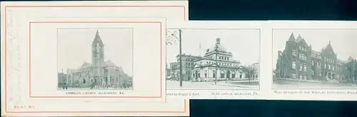 Leporello Ak Allegheny Pennsylvania USA, Carnegie Library, Postamt, Western University