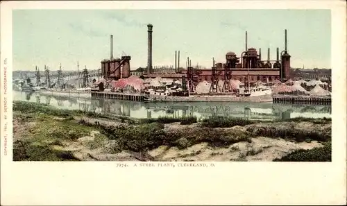 Ak Cleveland Ohio USA, ein Stahlwerk