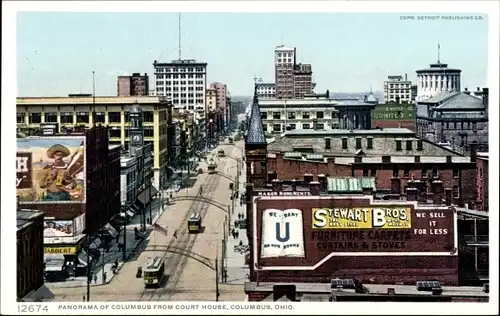 Ak Columbus Ohio USA, Panorama vom Gerichtsgebäude