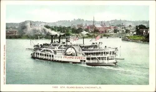 Ak Cincinnati Ohio USA, Steamer Island Queen