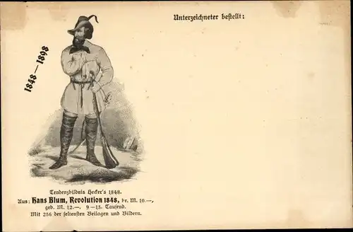 Künstler Ak Blum, Hans, Revolution 1848, Tendenzbildnis Hecker's