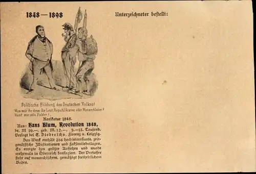 Künstler Ak Blum, Hans, Revolution 1848, Politische Bildung des Deutschen Volkes, Mer sei Fulder