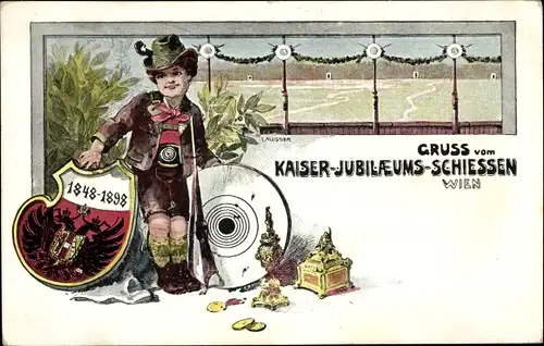Künstler Ak Musser, Wien, Kaiser-Jubiläums-Schießen 1898