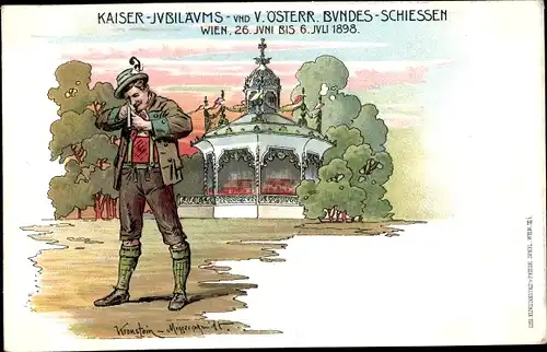 Künstler Litho Wien, Kaiser-Jubiläums- und Österreichisches Bundesschießen 1898