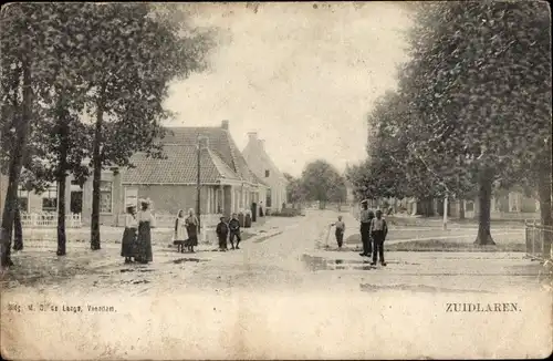 Ak Zuidlaren Drenthe Niederlande, Dorfpartie