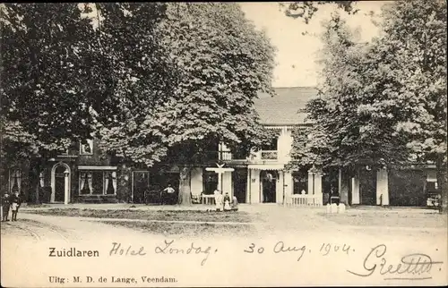 Ak Zuidlaren Drenthe Niederlande, Restaurant, Straßenpartie