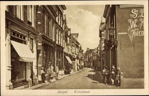 Ak Meppel Drenthe Niederlande, Woldstraat