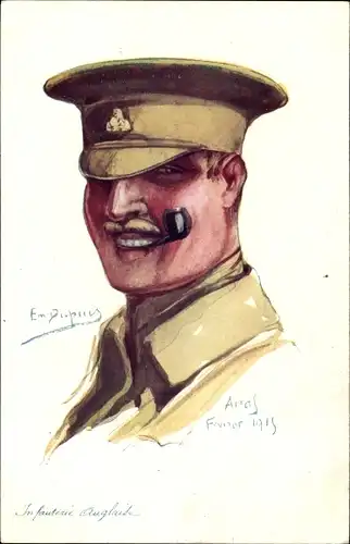 Künstler Ak Dupuis, E., Infanterie Anglaise, Britischer Soldat, Portrait