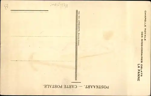 Ak La Panne De Panne Westflandern, Königliche Kapelle der Missionsoblaten