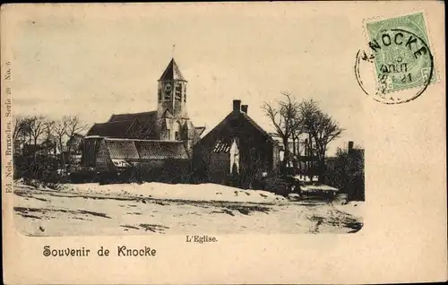 Ak Knokke Knocke Westflandern, Die Kirche