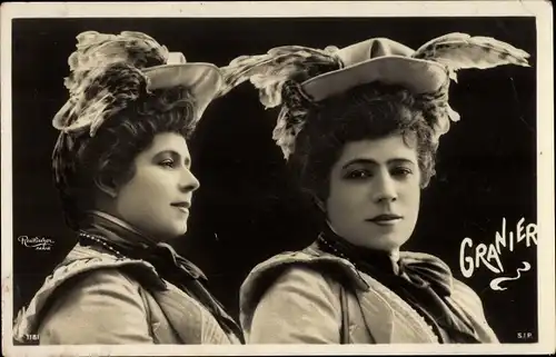 Ak Schauspielerin Granier, Portrait, Hut