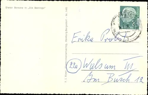 Ak Schauspieler Dieter Borsche, Portrait, Die Barrings, Autogramm