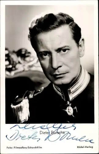 Ak Schauspieler Dieter Borsche, Portrait, Film Königliche Hoheit, Autogramm